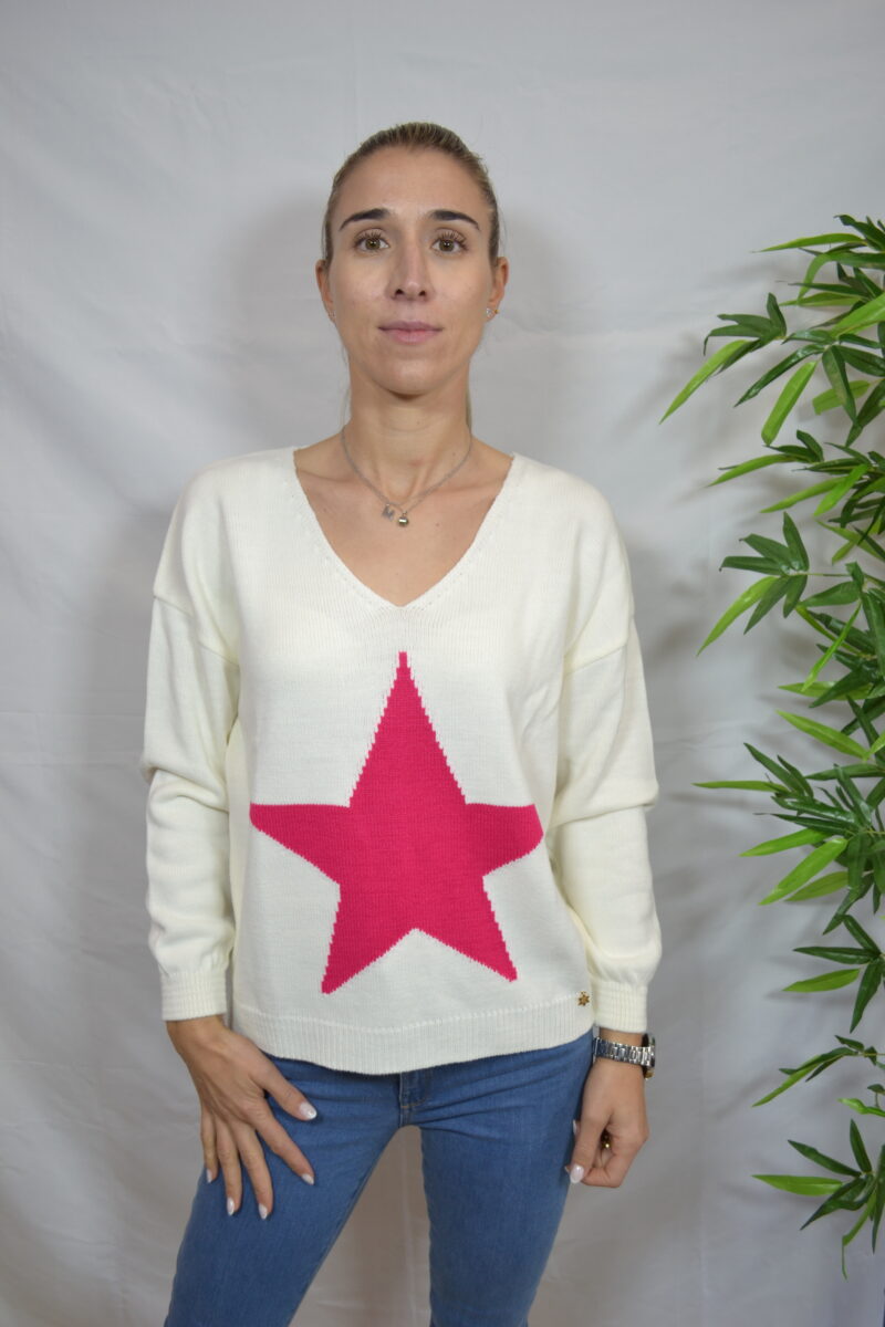 Camisola Mulher Decote Estrela